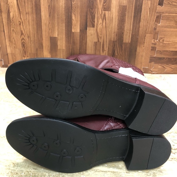 JUSTFAB Burgundy Keswick WC Flat Boots Size 7.5 - Picture 12 of 15